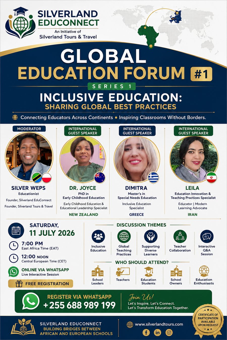 Poster for the first Global Education Forum on Inclusive Education: Sharing Global Best Practices